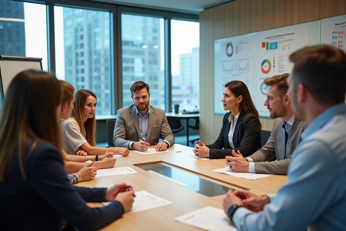 Groupe d adultes en formation lors d un atelier professionnel